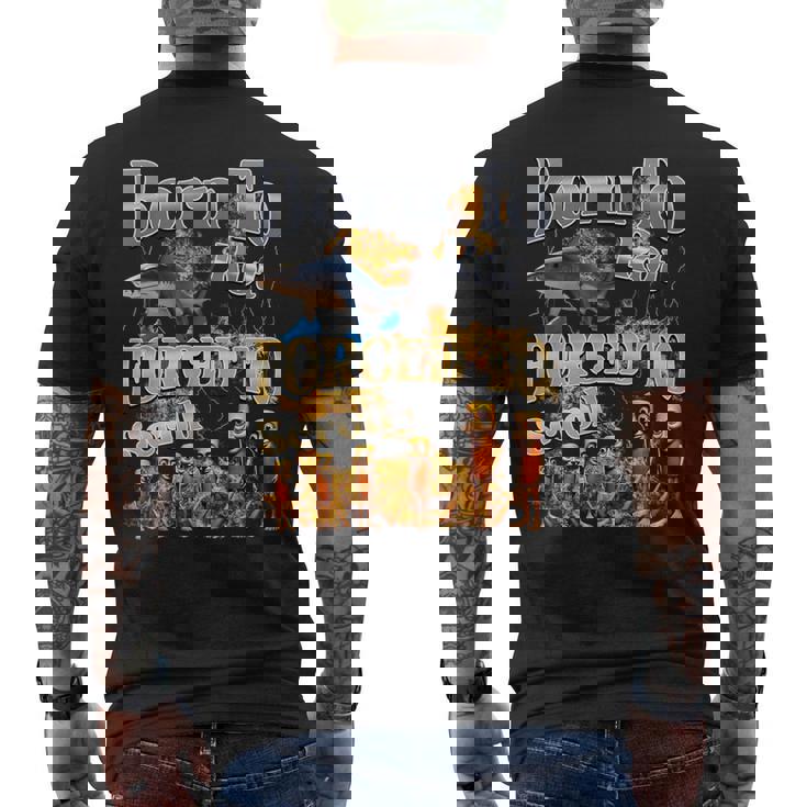 Born To Rot 強制スクロールされた面白いイタリアンブレインロットミーム メンズTシャツ バックプリント