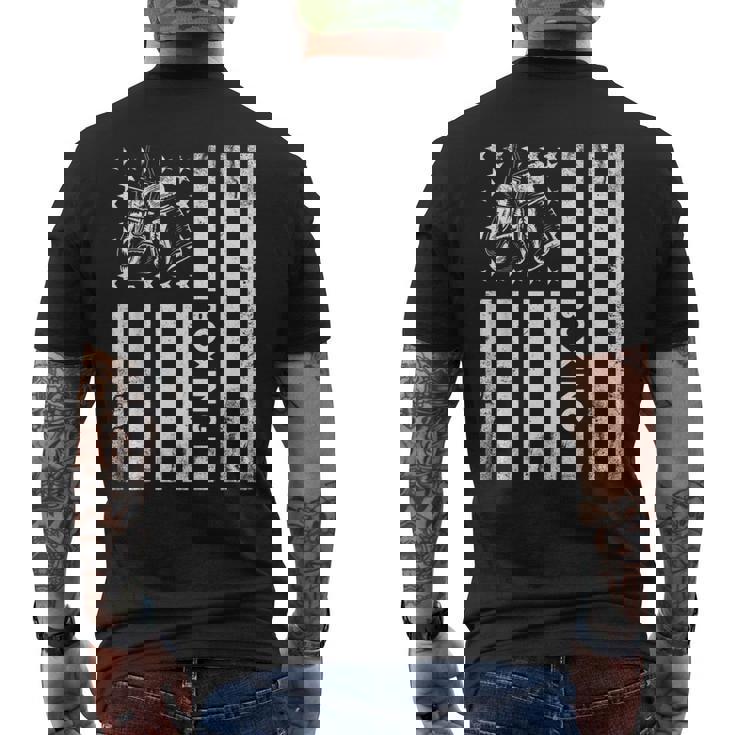 Boxerintage Boxing American Flag Boxing Distressed メンズTシャツ バックプリント