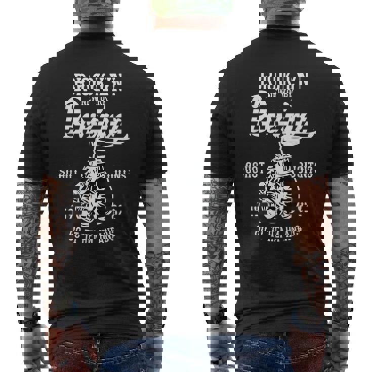 Brooklyn New York ボクシング スローバック メンズTシャツ バックプリント