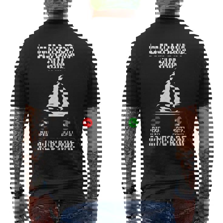 Capitano La Mia Barca Chiama E Io Devo Andare Barca T-shirt da uomo con stampa posteriore