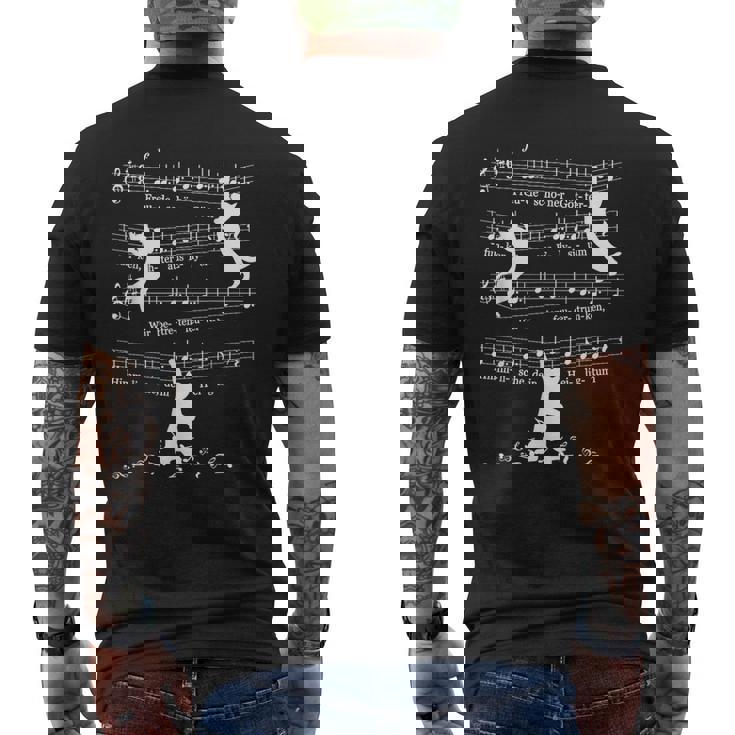 Cats Kittens ベートーヴェン第9番 交響曲 クラシック 楽譜 メンズTシャツ バックプリント