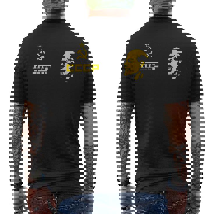Cccp ソ連共産党 ロシア連邦 レーニンリーダー メンズTシャツ バックプリント