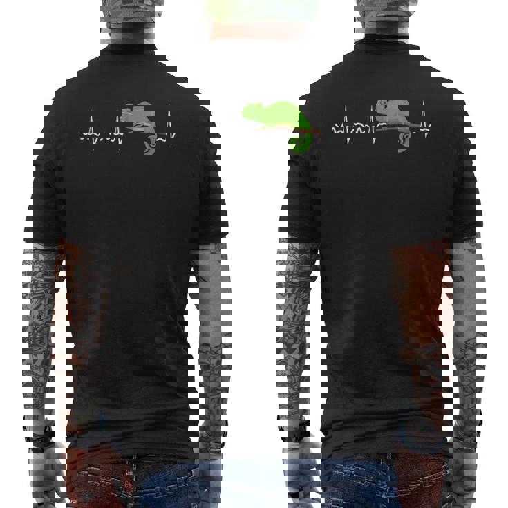 Chameleon ハートビート カメレオン 爬虫類トカゲ メンズTシャツ バックプリント