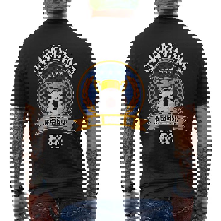 Champion Are Born In May フットボール サッカーボール 誕生日プレゼント 長袖tシャツ メンズTシャツ バックプリント