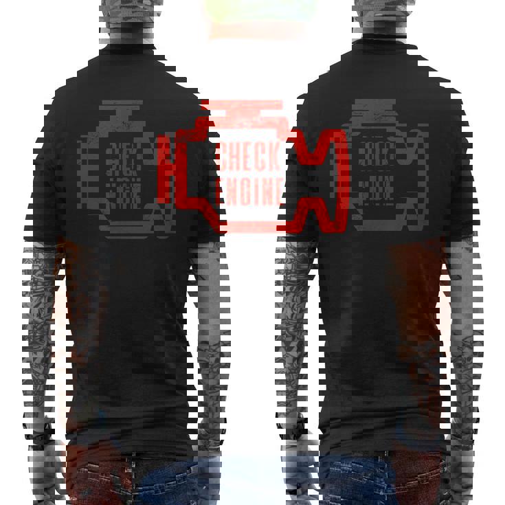Check Engine Light アンティーク調デザイン メンズTシャツ バックプリント