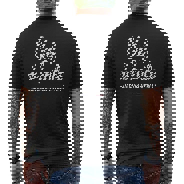 メンズ Chef De Family おもしろフランス語 父の日 メンズTシャツ バックプリント