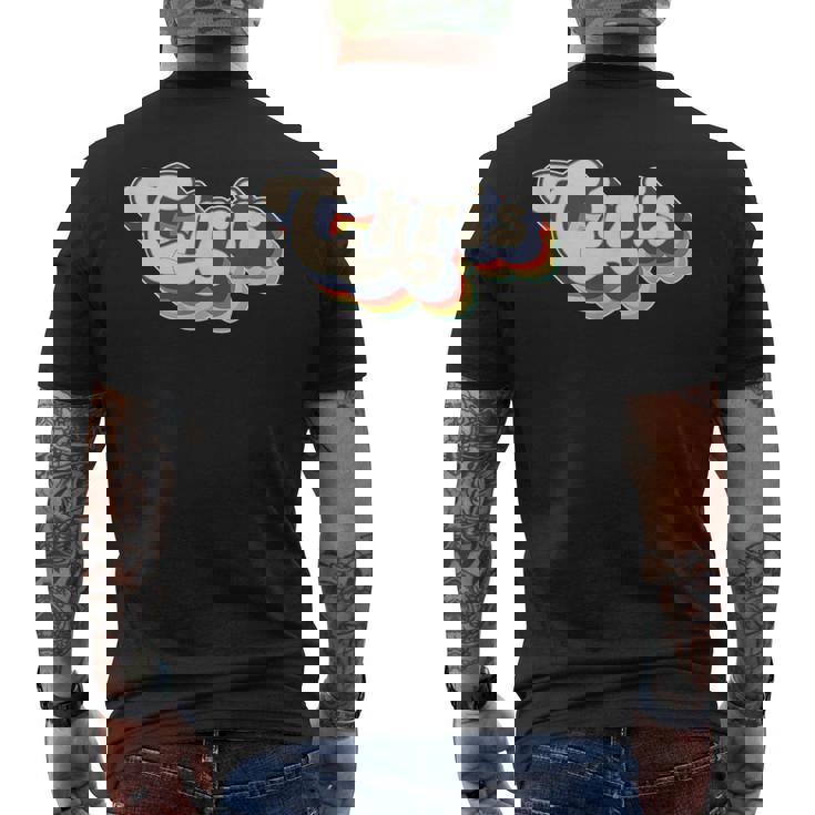 Chris 名前 名前入り 姓 名前 クリス メンズTシャツ バックプリント