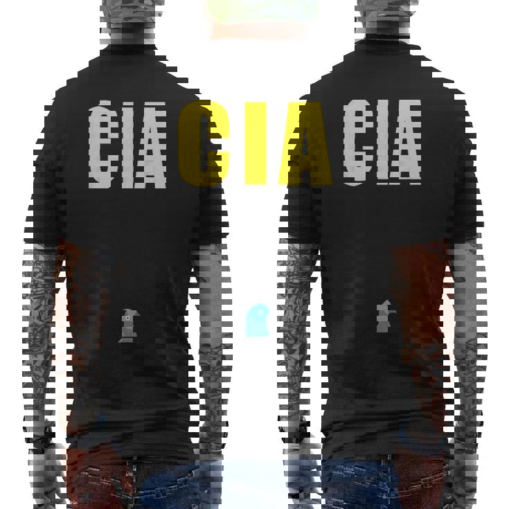 Cia エージェント バードウォッチング コンスピラシー ピジョン スパイ メンズTシャツ バックプリント