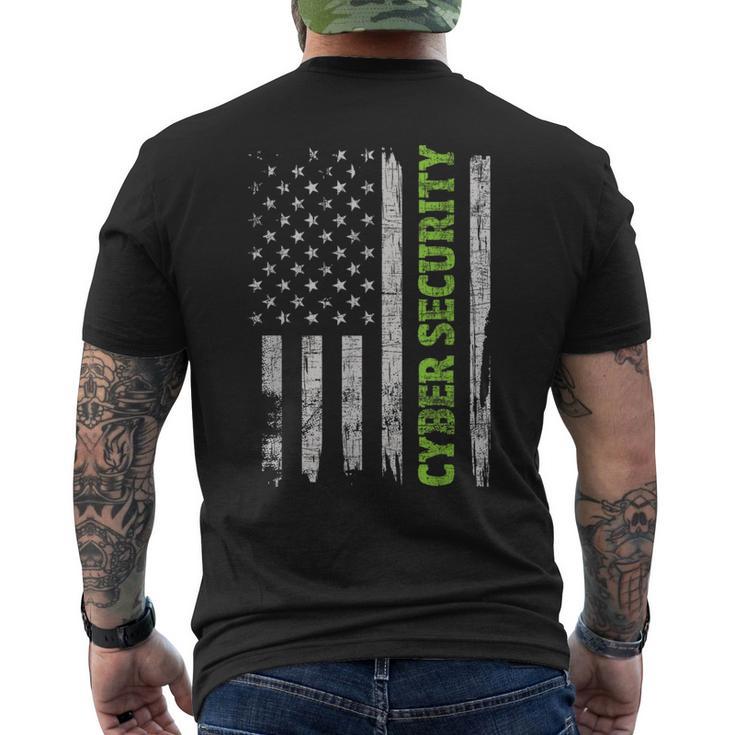 Ciberseguridad Bandera De EeUu Ingeniero Informático Programador Hacker Camiseta Hombre Estampado Espalda