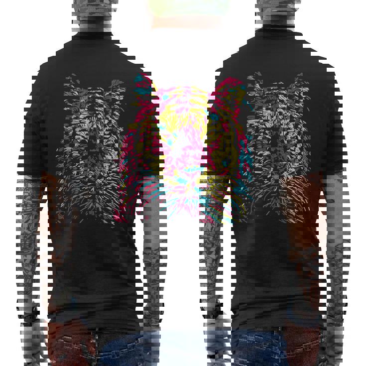 Colorful Tiger Tigers Fashion Graphic メンズTシャツ バックプリント