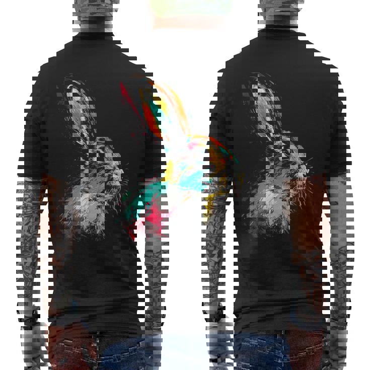 Conejo Colorido Animal Motivo Arte Conejo Camiseta Hombre Estampado Espalda