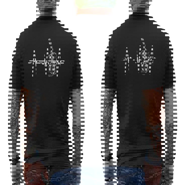 Contrabajo Heartbeat Doble Contrabajo Amante De Contrabajo Camiseta Hombre Estampado Espalda