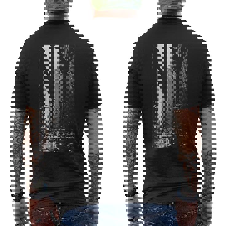 Cool New York City Abstractkyline & New York メンズTシャツ バックプリント