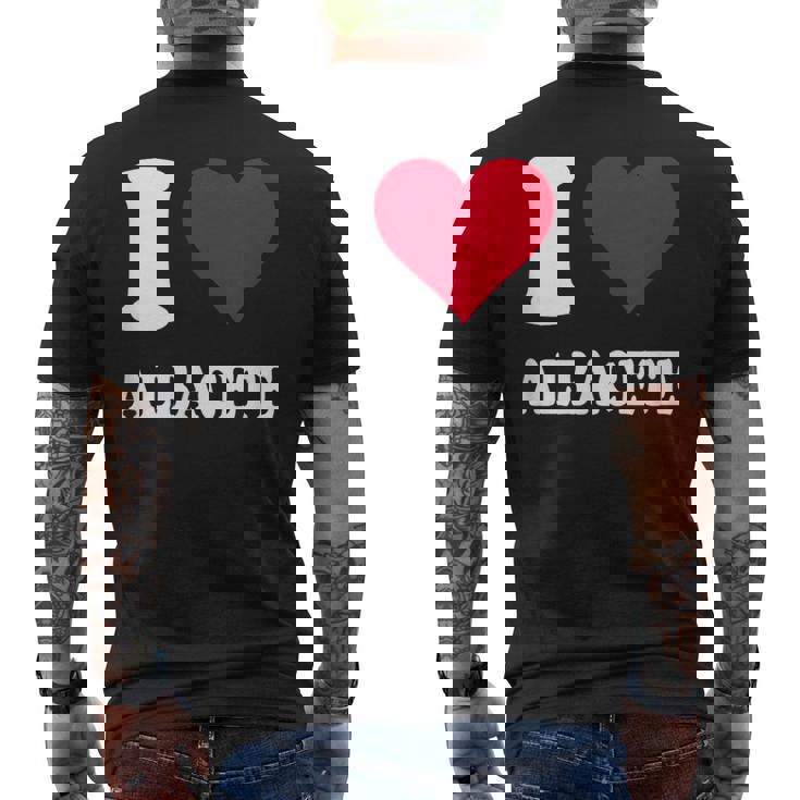 Corazón Rojo Me Encanta Albacete Camiseta Hombre Estampado Espalda