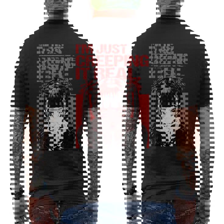 Creeping It Real ゴシック アニメ ソフト グランジ エモ オタク メンズTシャツ バックプリント