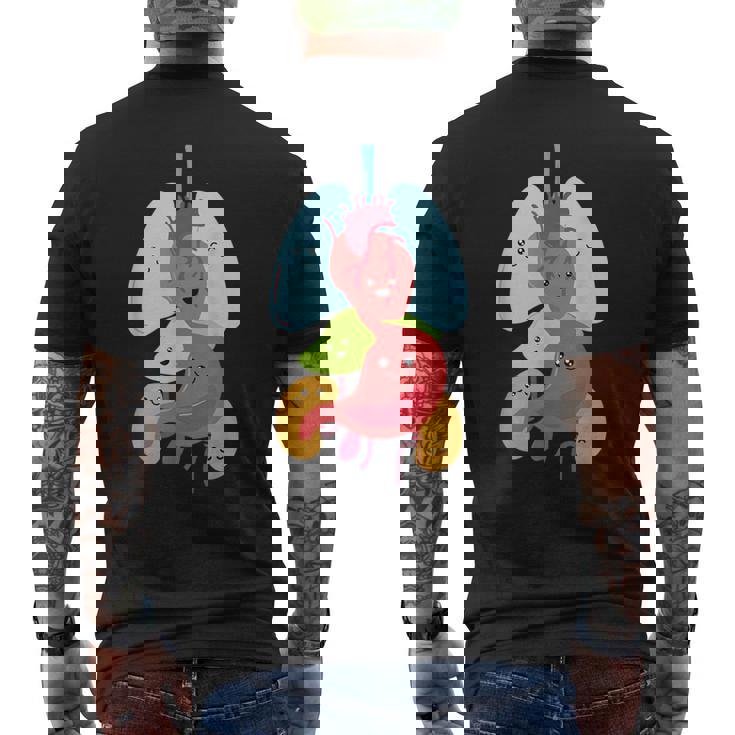 Cute Anatomy Internal Organs Body メンズTシャツ バックプリント