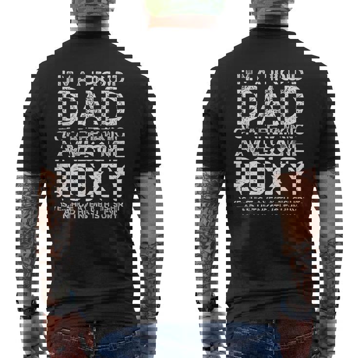 Dad Of Roxy ギフト 父の日 面白い 名前入り メンズTシャツ バックプリント