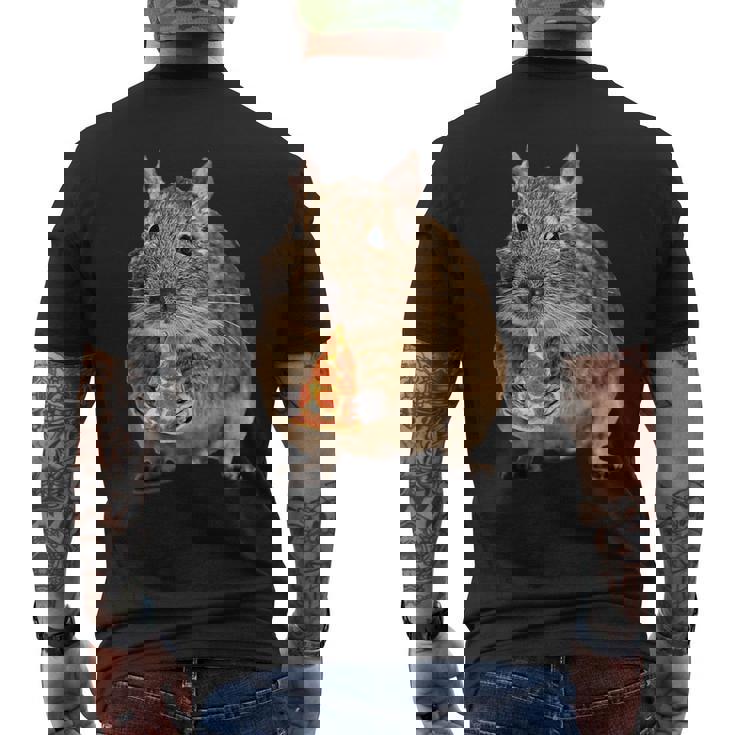 Degu Eating Alice Of Pizza メンズTシャツ バックプリント