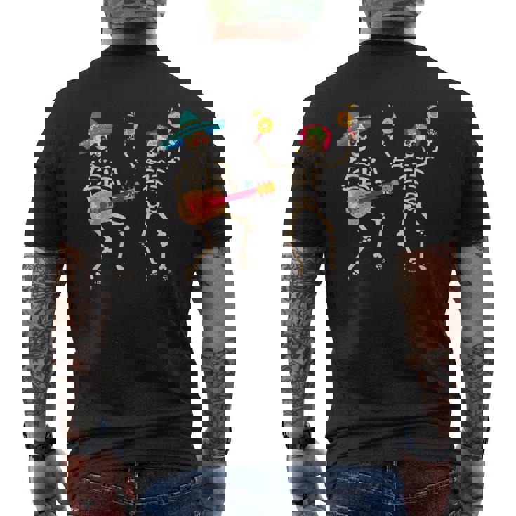 Dia De Los Muertos スケルトン ダンシング スカル 死者の日 メンズTシャツ バックプリント