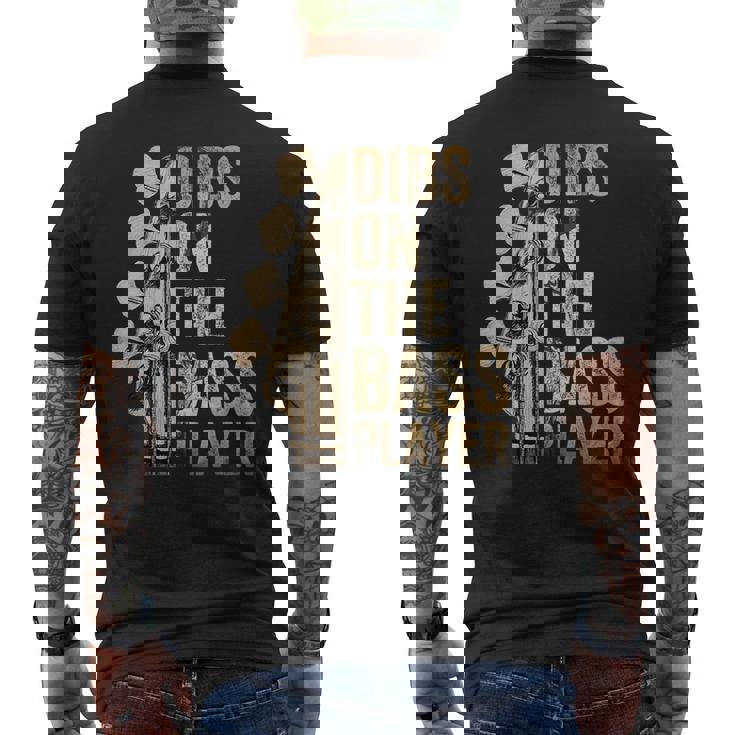 Dibs On The Bass Player ギターミュージシャン メンズTシャツ バックプリント
