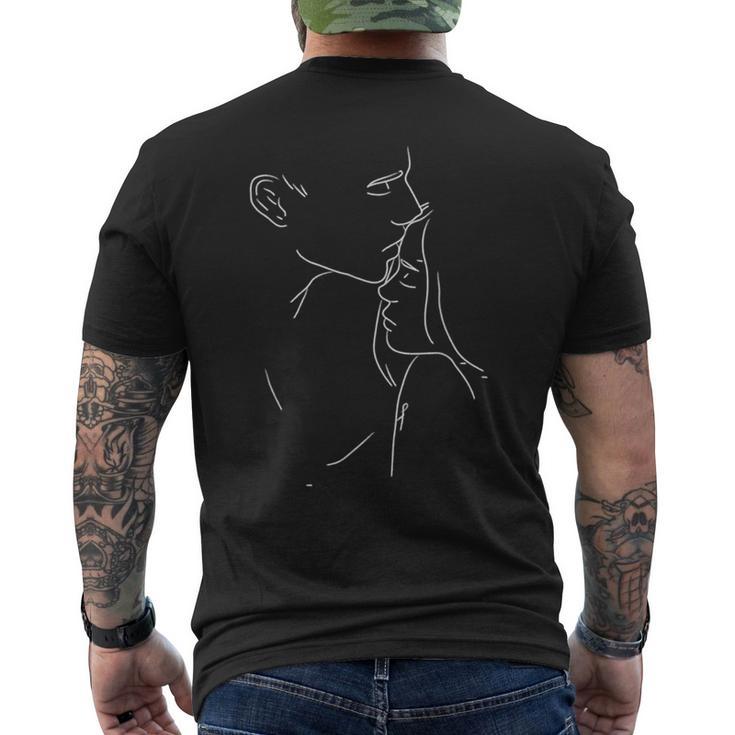 Dibujo Artístico Pareja Besándose Amor Look Pareja Camiseta Hombre Estampado Espalda