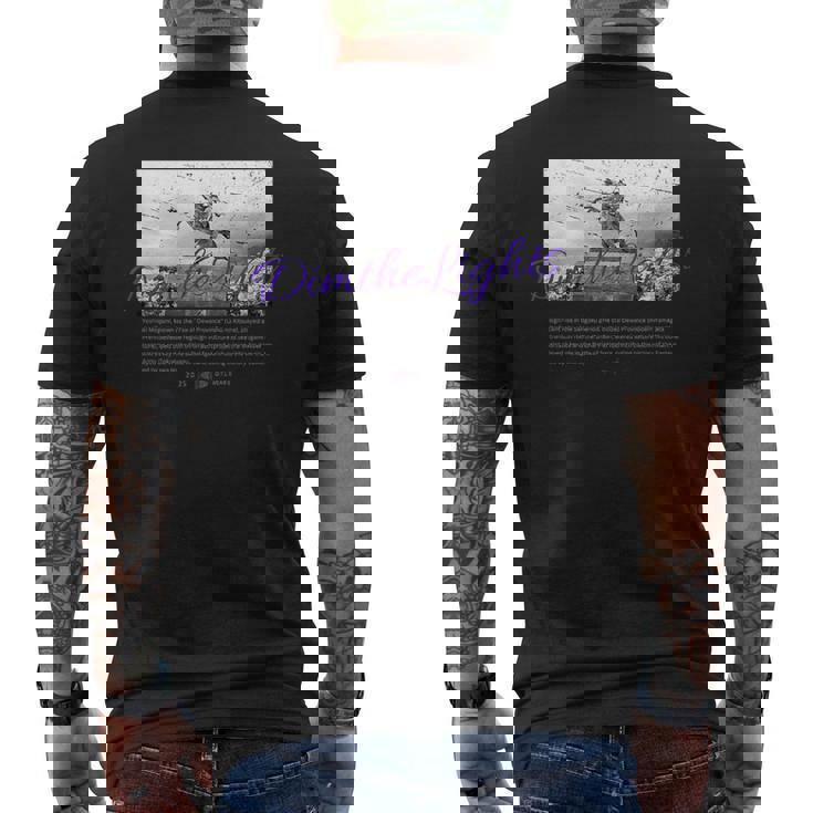 Dim The Lights 005 メンズ ロック ライブ フェス バンド 音楽 最上義光 男女兼用 キッズ メンズTシャツ バックプリント