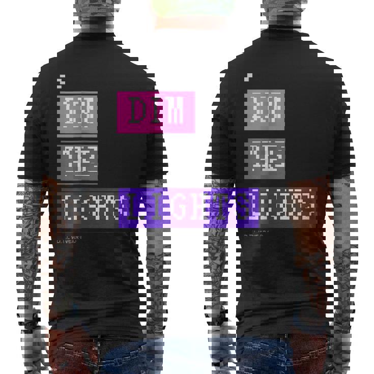 Dim The Lights 007 メンズ ロック ライブ フェス バンド ゲーム 音楽 おしゃれ 男女兼用 キッズ メンズTシャツ バックプリント