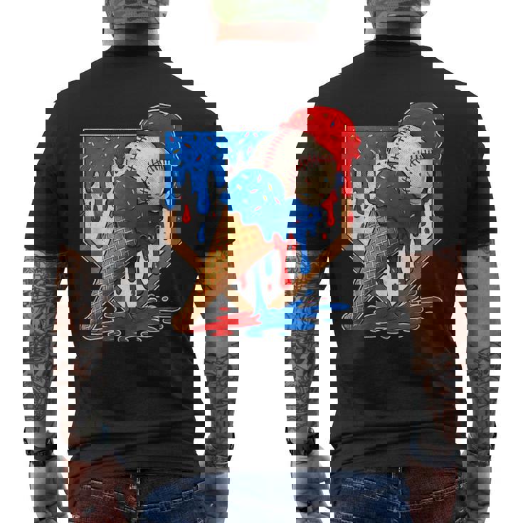 Distressed Baseball Boys Ice Cream Drip Baseball Boys Youth Men's T-shirt Back Print