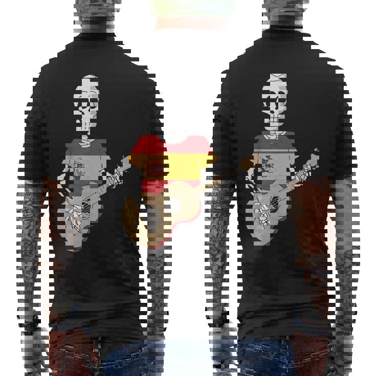 Divertido Esqueleto Guitarra España Bandera España Divertido Esqueleto Meme Camiseta Hombre Estampado Espalda
