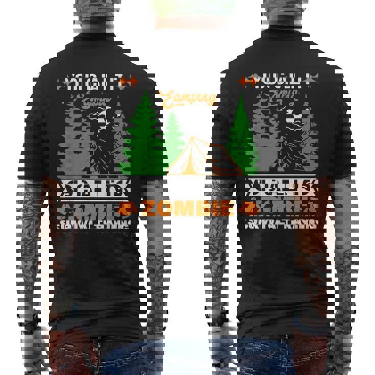 Divertido Zombie Apocalipsis Campingupervivencia Entrenamiento Humor Camiseta Hombre Estampado Espalda
