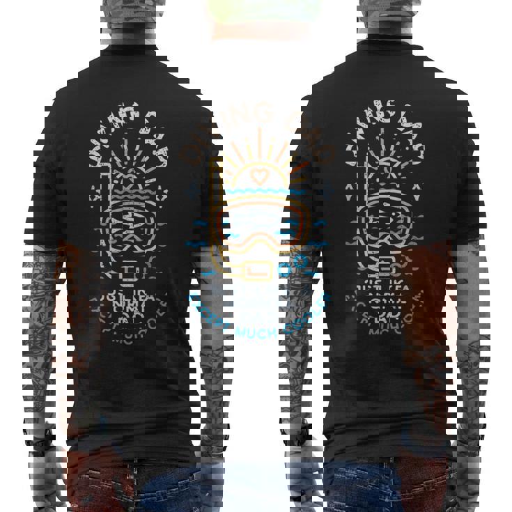 Diving Dad スキューバダイビングまたはフリーダイビング 父の日ダイバー メンズTシャツ バックプリント