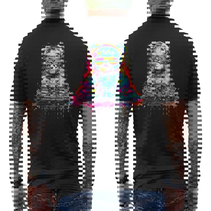 Dj Music Ours En Peluche Coloré Avec Lunettes Deoleil T-shirt imprimé au dos