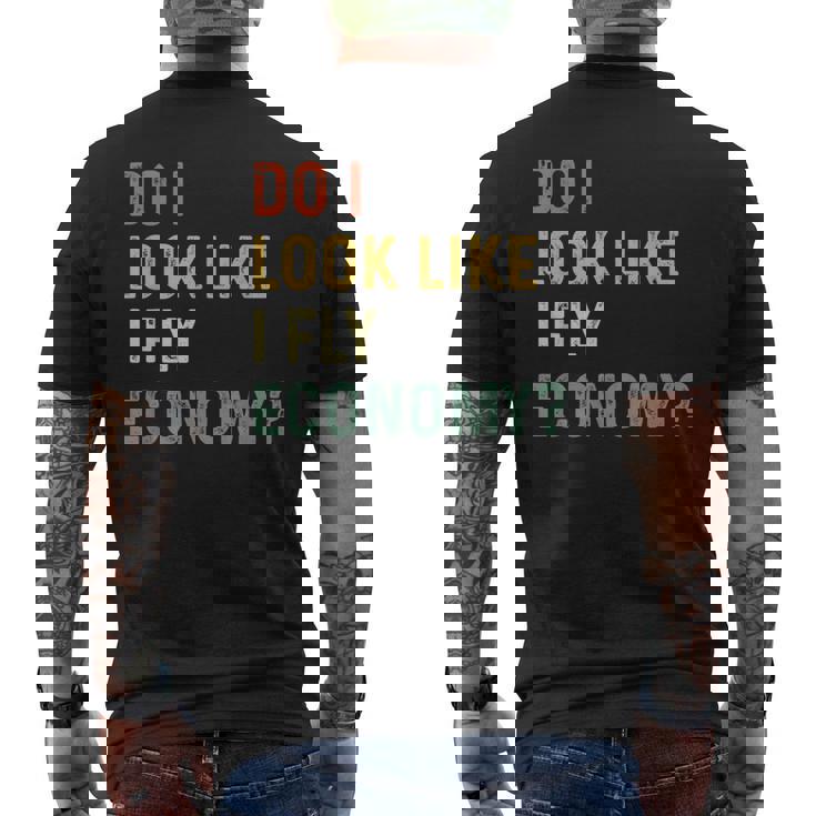Do I Look Like I Fly Economy 面白い ヴィンテージ レトロ メンズTシャツ バックプリント