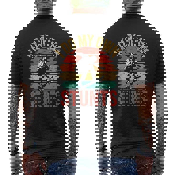 I Do My Owntunts 面白いスケートボード ヴィンテージスケートボード メンズTシャツ バックプリント