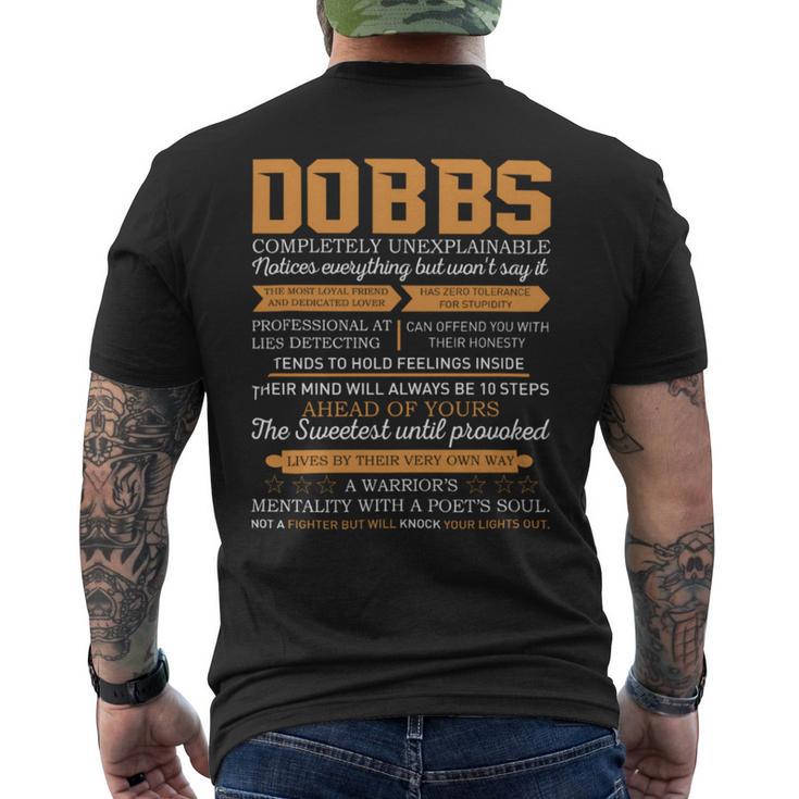 Dobbs Completely Unexplainable Notices Everything But Won’T Say It Name Men's T-shirt Back Print