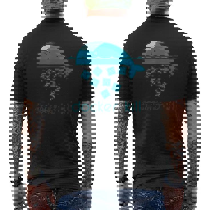 Docker Container Linux Devops Programming Coding メンズTシャツ バックプリント