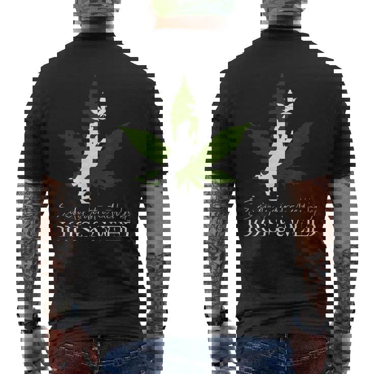 Dog And Weed ファニーマリファナtシャツ メンズTシャツ バックプリント