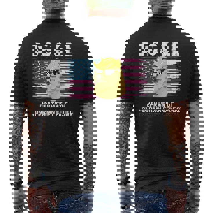 Doge 政府効率省 トランプ柴犬 メンズTシャツ バックプリント