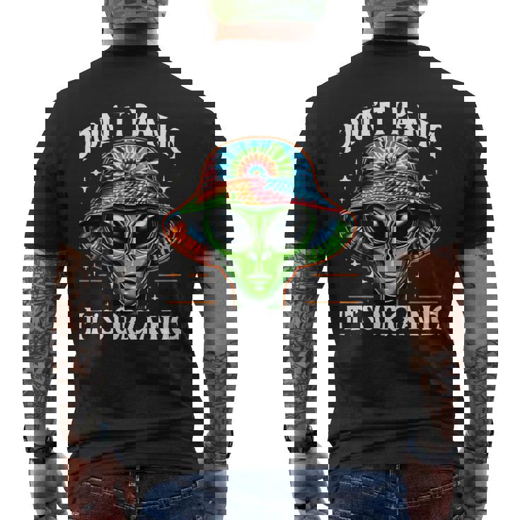 Don't Panic It's Organic Alien Ufo 面白いプリント メンズTシャツ バックプリント