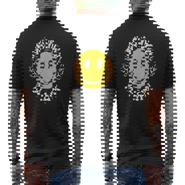 Don't Worry We Be Happymile Face レトロ グルービー 70年代 メンズTシャツ バックプリント