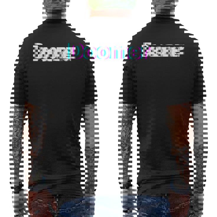 Doomer シャツ グリッチ レトロ メンズTシャツ バックプリント