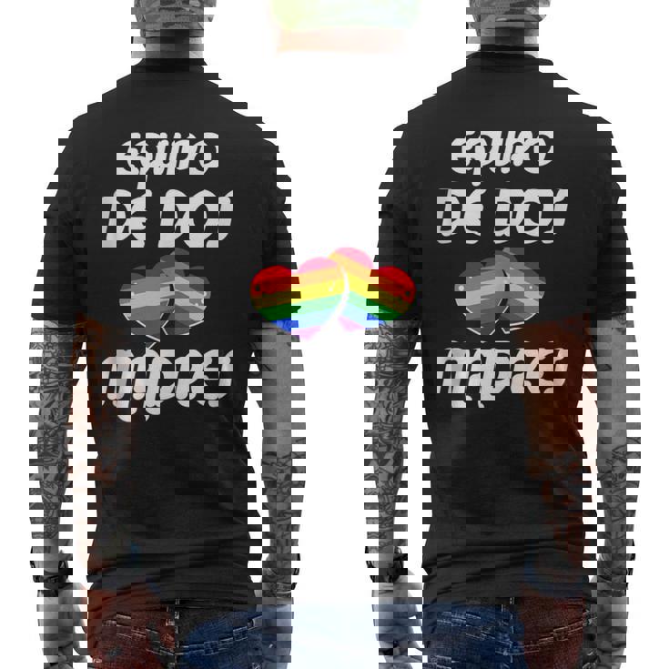 Dos Madres Lgbt-Q Orgullo Gay Mamá Aliada Corazón Arco Iris In Mangas Camiseta Hombre Estampado Espalda