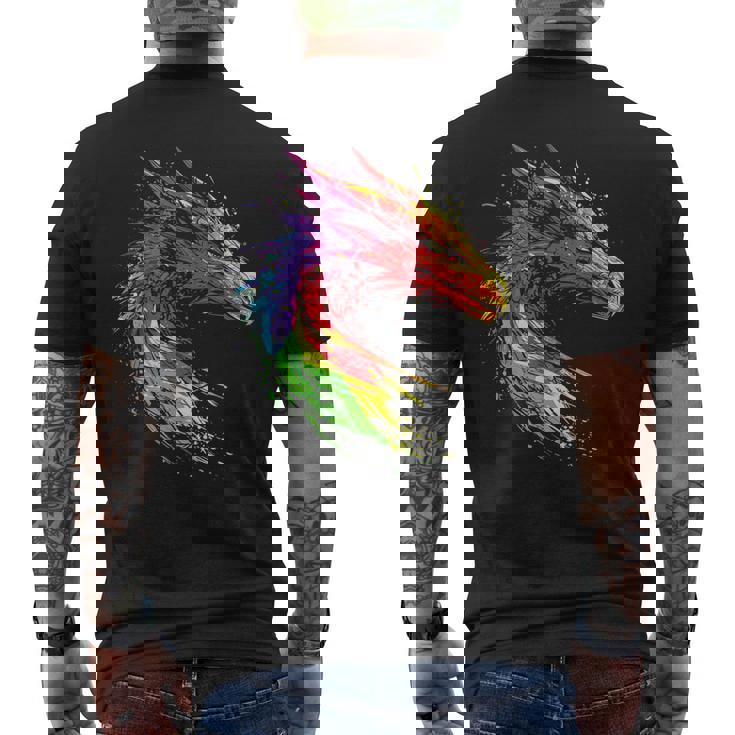 Dragón Pintura Arte Animal Abstracto Colorido Dragón Camiseta Hombre Estampado Espalda