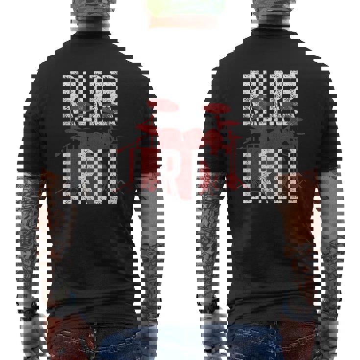 Drummers ドラム パラディドル 練習ドリル メンズTシャツ バックプリント