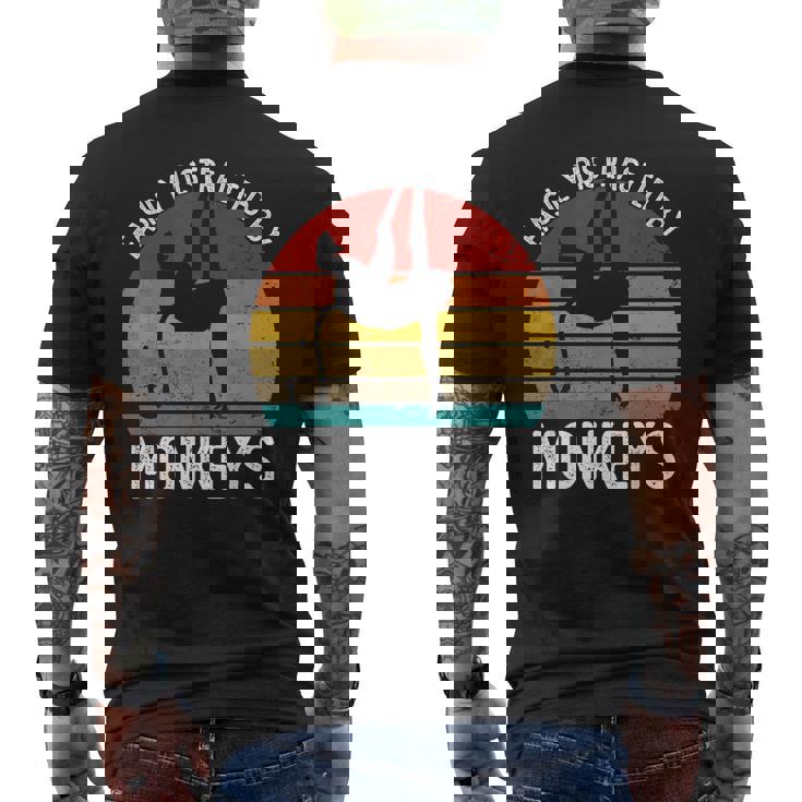 Easy Distracted By Monkeys シャツ ビンテージモンキー メンズTシャツ バックプリント
