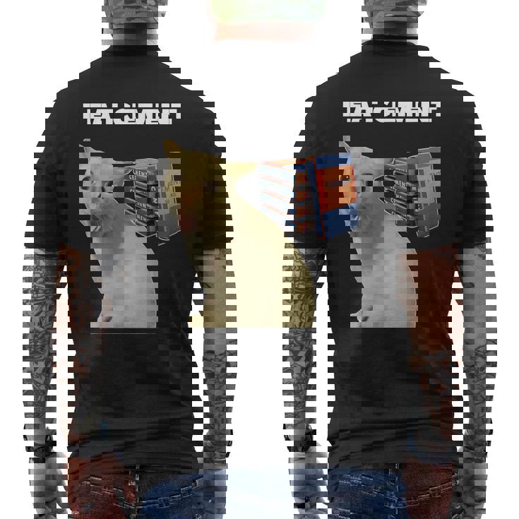 I Eat Cement Cursed Cat Weirdpecific Meme メンズTシャツ バックプリント