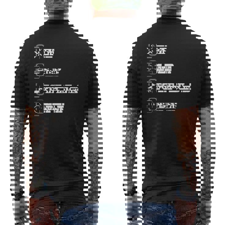 Eatleep Fight Bulls Repeat Bullsシリーズ ロデオクラウン メンズTシャツ バックプリント