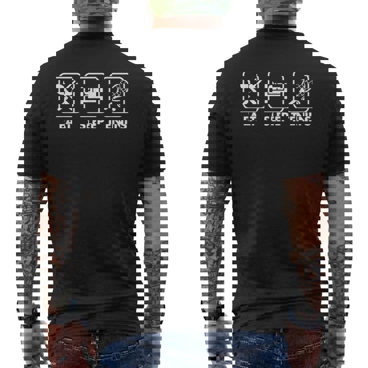 Eatleep Tennis おもしろレトロテニスプレーヤー クリスマスギフト メンズTシャツ バックプリント