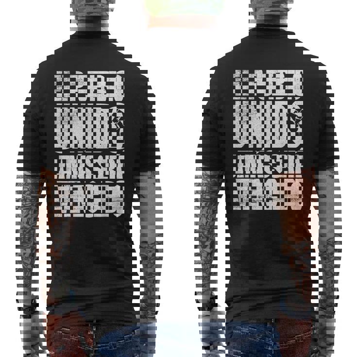 El Pueblo Unido Jamaseraencido Protestlogan メンズTシャツ バックプリント