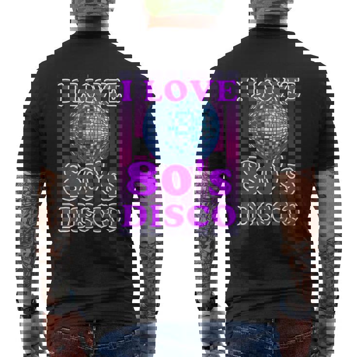 Me Encanta La Música Disco Retro Disco De Los 80 Camiseta Hombre Estampado Espalda